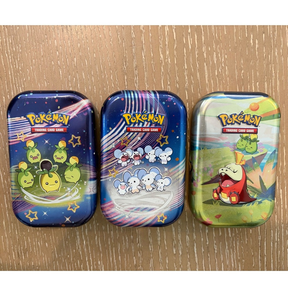 Pokemon TCG Paldea Friends Mini Tin Lot of 3 Smoliv Tandemaus Fuecoco Empty Tins